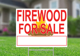 Firewood For Sale Red lettering 18"x24" Coroplast Yard sign