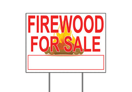 Firewood For Sale Red lettering 18"x24" Coroplast Yard sign