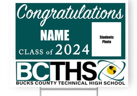 BCTHS Class 2024 18"H x 24"W Coroplast Yard Sign with 10"W x 15"H Metal Stake