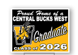 CB West Class 2026 18"H x 24"W Coroplast Yard Sign with 10"W x 15"H Metal Stake