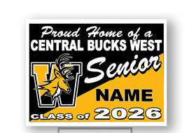 CB West Class 2026 18"H x 24"W Coroplast Yard Sign with 10"W x 15"H Metal Stake