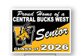 CB West Class 2026 18"H x 24"W Coroplast Yard Sign with 10"W x 15"H Metal Stake