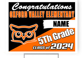 Oxford Valley 2024 18"H x 24"W Coroplast Yard Sign with 10"W x 15"H Metal Stake