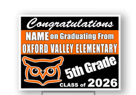 Oxford Valley 2026 18"H x 24"W Coroplast Yard Sign with 10"W x 15"H Metal Stake