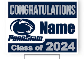 Penn State University Class 2024 18"H x 24"W Coroplast Yard Sign with 10"W x 15"H Metal Stake