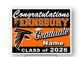 Pennsbury High School PHS Class 2026 18"H x 24"W Coroplast Yard Sign with 10"W x 15"H Metal Stake