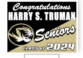 Truman High School Class 2024 18"H x 24"W Coroplast Yard Sign with 10"W x 15"H Metal Stake