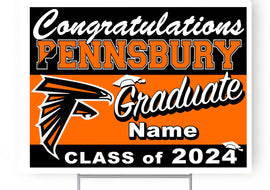 Pennsbury High School PHS Class 2024 18"H x 24"W Coroplast Yard Sign with 10"W x 15"H Metal Stake